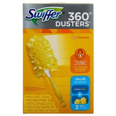 Swiffer 360度除塵器手柄+補充裝*2入, 1個, 黃色