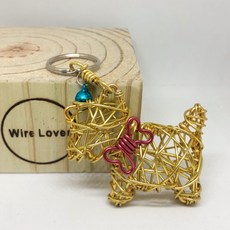Wire lover 情鋁創意折字 立體可愛大狗 數學幾何啟蒙玩具 鋁線工藝鑰匙圈
