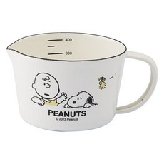peanuts 日本製史努比單耳搪瓷量杯 S, 1個, 450ml, 白色