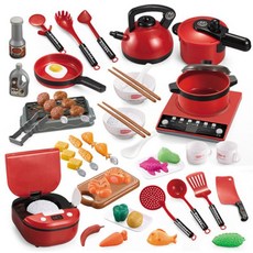 廚房過家家 電飯鍋系列 5727-Z 玩具套裝 (附電池) 電子鍋 平底鍋 電磁爐 水壺 壓力鍋 BBQ 燒烤, 1個