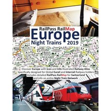 (英文圖書) RailPass RailMap Europe - Night Trains 2019: Discover Europe with Icon and Info Illustrated R... 平裝版, Solitaire Contract Ltd, 英文