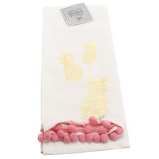 DESIGN IMPORTS 鳳梨絨球印花廚房餐巾, 1個, 混色