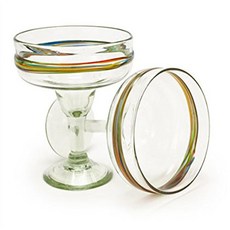 Bambeco Recycled Margarita Glass 雞尾酒杯 彩虹, 2件