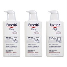 Eucerin 沐浴洗髮二合一清潔露, 3瓶, 400ml