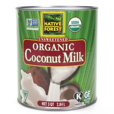 NATIVE FOREST 無糖椰奶無麩質素食主義者, 1個, 2.84L
