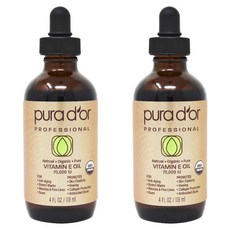pura d'or 維生素E精油 70000IU, 2瓶, 118ml