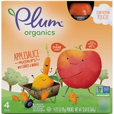 Plum organics 紅蘿蔔芒果蘋果泥 4入, 90g, 4包