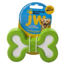 Petmate jw Minty Good Breath Bone寵物乳膠橡膠玩具 L, 1個, 隨機出貨