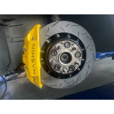 世盟 N3 卡鉗 套組 330 盤面 新式盤 喜美八代 K12 含油管 煞車盤 煞車皮 套組 黃色, 1個