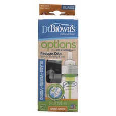 Dr.Brown's 布朗博士 Natural Flow寬口徑OPTIONS奶瓶 150ml, 白色, 第1階段(0個月以上)