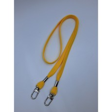 【富巨金】雙頭識別證帶/證件帶/走馬帶/識別證吊繩/識別證吊帶/10mm寬織帶(雙邊旋轉卡扣), 黃色