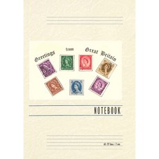 (英文圖書) Vintage Lined Notebook Greetings from Great Britain Stamps 平裝版, Found Image Press, 英文