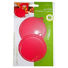 FOX RUN 寵物罐頭飼料保鮮蓋 2入, 1個, 紅色