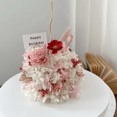 Flora Flower 永生繡球花蛋糕 4款 (不可食用) - 精緻浪漫的生日/紀念日花禮, 初荷紅