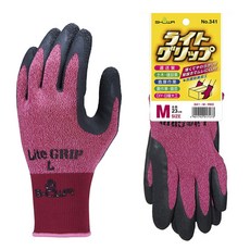 SHOWA 輕巧抓握型No.341安全手套 紅色, 1個