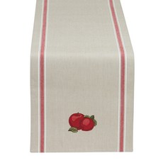 DESIGN IMPORTS 蘋果裝飾桌布, 35.56 x 182.88 厘米, 米色+紅色