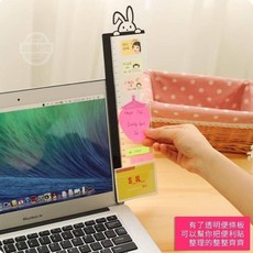 隨意貼備忘便條版 透明螢幕側邊留言板 桌面整理神器, 兔兔, Multicolor, 1個