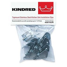 KINDRED Fhp 水槽安裝鉸鏈/支架套件不銹鋼, 8入