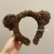 HHbaby Kr 小熊造型洗臉髮箍, 1個, 摩卡