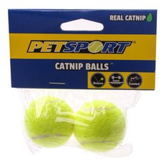 PETSPORT 貓薄荷貓咪玩具網球 2入, 1個, 黃色的