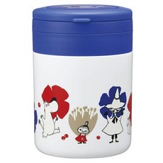 Skater 嚕嚕米摺疊手把保溫保冷食物罐 LJFO3AG, 1個, 300ml, 藍色 + 白色