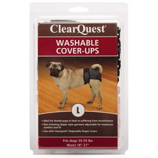 ClearQuest 可水洗狗尿布、內褲和禮儀腰帶黑色 + 粉色, 1盒, 大號（45.7-68.6 厘米）, 2件