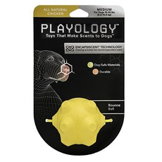 PLAYOLOGY 寵物狗用雞肉味彈跳球玩具 M號 6.8-15.9kg, 1個, 黃色的