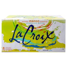 LaCroix 自然精華蘇打水 芒果口味 無脂肪 無糖, 8件, 355毫升