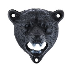 FOSTER & RYE 壁掛式 Bear 鑄鐵開瓶器, 1個, 黑色的