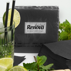 Renova 黑標彩色雞尾酒紙巾, 黑色, 1包, 30個裝