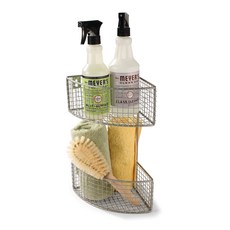 SPECTRUM 雙層網格置物籃 35.6*26*19.1cm, 1個, 緞面鎳