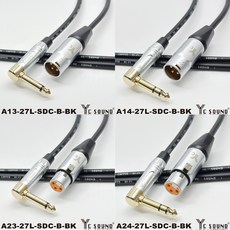 YC SOUND 新款頂配鍍鉻鍍金彎頭L型6.3轉XLR平衡訊號線，適用於混音器、麥克風等音訊設備