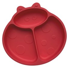 Sage Spoonfuls 瓢蟲造型矽膠分隔餐盤, 1個, 紅色