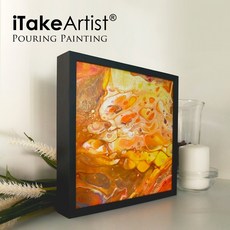 艾特藝術家 流動畫畫布作品20x20cm專用鋁合金黑色絲紋金屬畫框, 詳見包裝