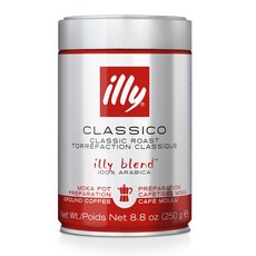 illy 意利 Classico經典烘焙摩卡壺專用研磨咖啡, 1個, 250g