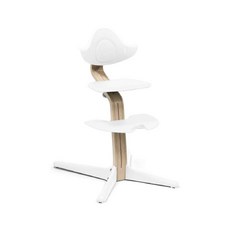 STOKKE NOMI Natural 成長椅 櫸木款 兒童成長椅 可調節座椅 挪威設計, 白色座椅＋天然色支架, 1個