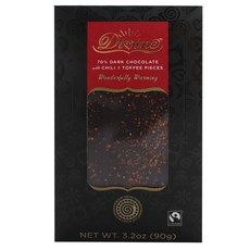 Divine CHOCOLATE 70% 黑巧克力加辣椒和太妃糖, 1盒, 90g