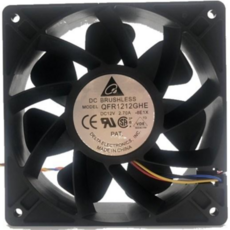 DELTA 台達暴力扇 QFR1212GHE 12公分 大風量風扇 6200RPM 小4PIN PWM, 黑色