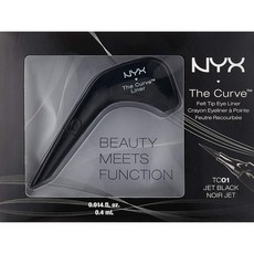 NYX 曲線氈尖眼線筆, 0.4ml, 1入, 烏黑