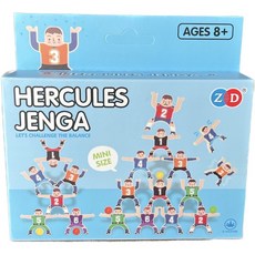 ZD 大力士迷你人偶疊疊樂桌遊玩具，16件組，親子互動平衡挑戰, 藍盒