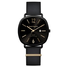 Hush Puppies 六十週年紀念錶(HP3875)-黑金，經典黑金配色，皮革錶帶舒適耐用，提升個人魅力