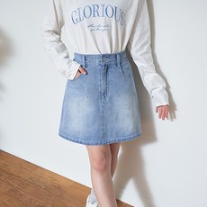 LOVETOXIC 女童款LTXC亮鑽牛仔A字裙附襯褲