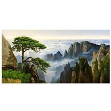 迎客松手繪油畫 60x120cm VF-139, 詳見包裝