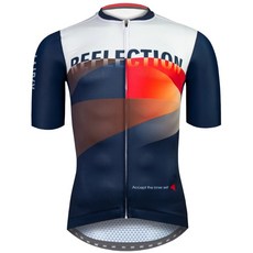 BAISKY百士奇夏季自行車公路車衣男款空力短車衣 倒影 墨藍