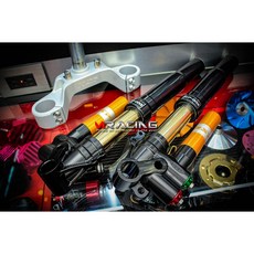 MSP UF2 前倒叉避震器 DDS, 125 & 155車系+三角台,升級-鍍金內管