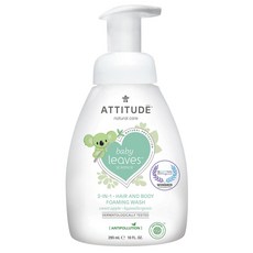 ATTITUDE 艾特優 Baby Leaves 2合1泡沫洗髮沐浴露 蘋果香味, 295ml, 1瓶
