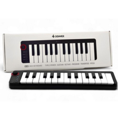 DONNER N25 迷你25鍵 MIDI鍵盤 控制器 可攜式編曲鍵盤 USB供電 附USB線, 1台, Black