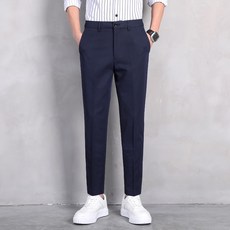 ATstyle 韓版彈力九分西裝褲