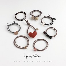 韓系髮飾 愛心花朵蝴蝶結髮圈髮繩套裝