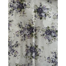 「上巧手創」日本＂古典玫瑰花＂棉麻布 水洗綿麻布 手作材料 拼布材料＊現貨供應＊特價90元／尺, 米底紫花, 詳見包裝